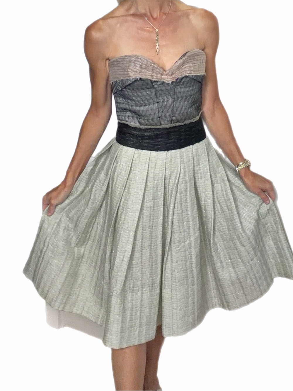 Miu Miu VTG Fall 07 Look #40 Strapless Silk-Blend Cocktail Dress, 38, EUC - Picture 2 of 16